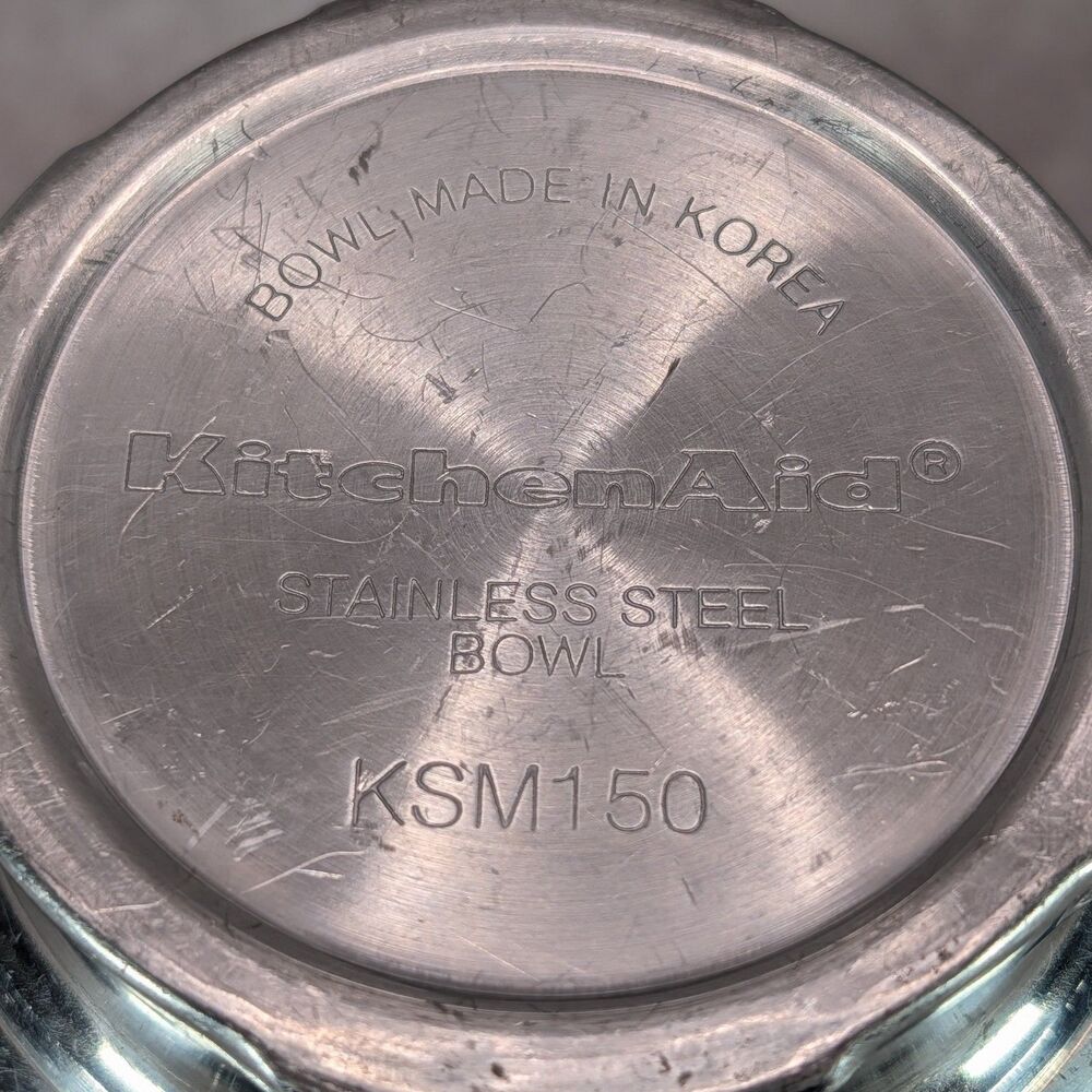 Kitchen Aid Stainless Steel Bowl 5 Quart Stand Mixer KSM150 Parts/repair DING - Picture 6 of 6